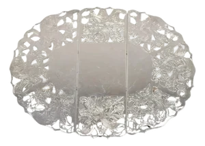 Vintage Leonard Victorian Style Silver Plated Oval Expandable Trivet Pot Holder