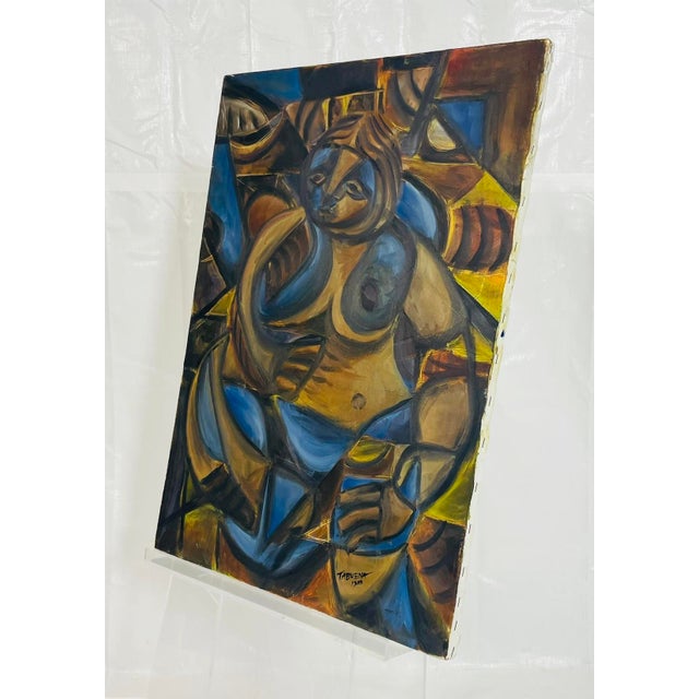 Figurative Romeo Tabuena Signed 1983 Abstract Figurative Oil on Canvas Filipino Art For Sale - Image 3 of 17