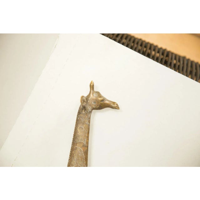 Extra Large Vintage African Bronze Giraffe For Sale - Image 4 of 7