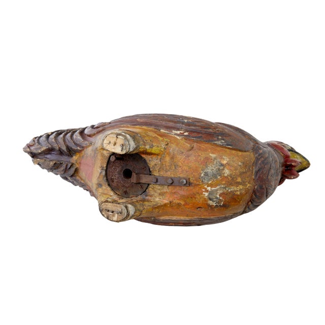 19th Century French Carved Wood Rooster Shop Display, 1880s For Sale - Image 4 of 8