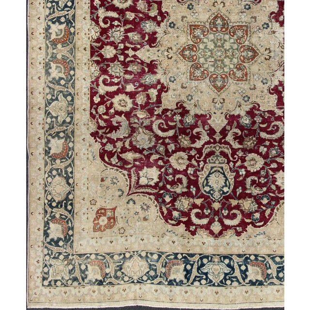 Antique Persian Mashad Rug, rug , country of origin / type: Iran / Mashad, circa Early-20th Century. Measures: 9'9 x 12'6....