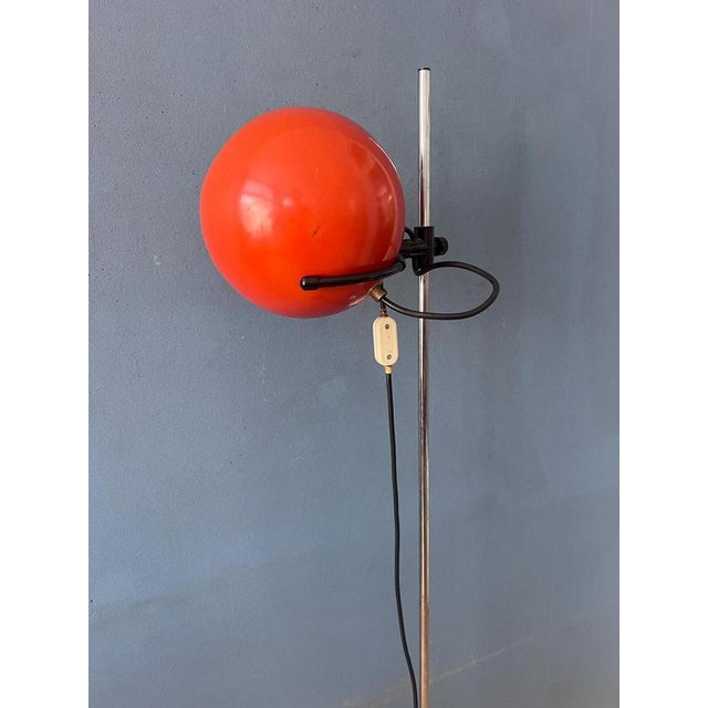 Paint Mid-Century Orange Eyeball Floor Lamp For Sale - Image 7 of 12