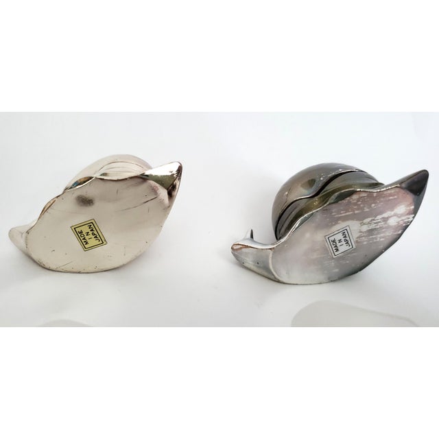 Silver Snail Salt Cellars Silver Plate Salt & Pepper For Sale - Image 8 of 8