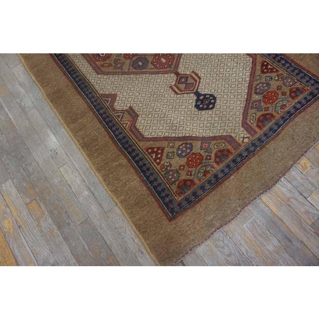Tribal Tribal Geometric Late 19th Century Antique Serab Hallway Runner Rug For Sale - Image 3 of 10