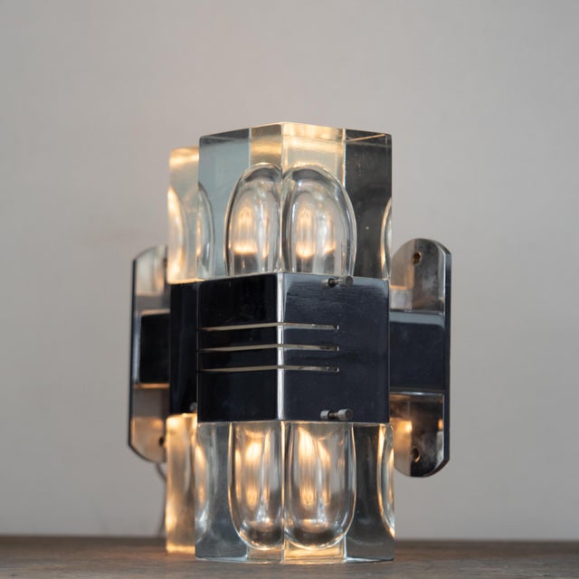 Murano Glass and Chromed Brass Wall Lights, Italy, 1970s, Set of 2 For Sale - Image 11 of 18