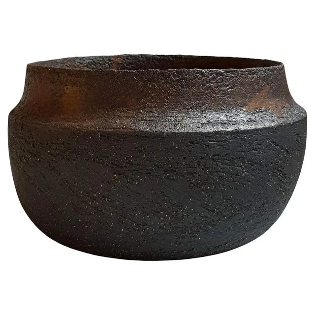Black Stoneware Dinos Vase by Elena Vasilantonaki For Sale - Image 6 of 6