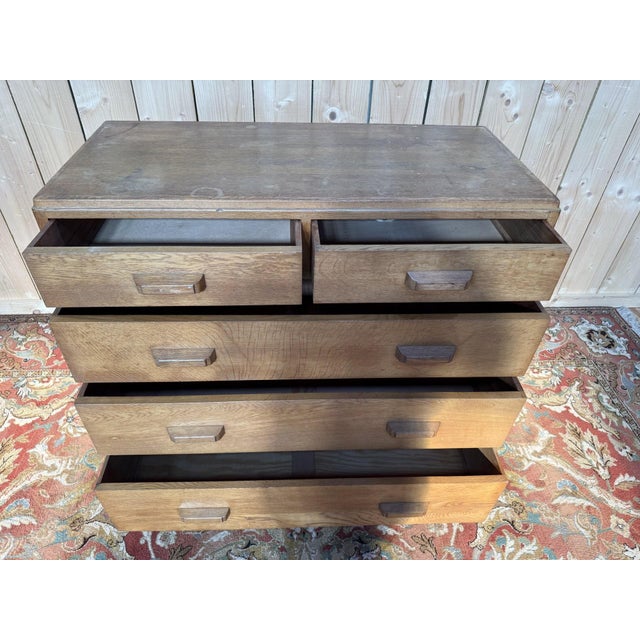 Brown Vintage Oak Chest of Drawers, 1950 For Sale - Image 8 of 9