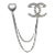 Chanel Brand New Silver CC crystal Heart Pin Link Brooch For Sale