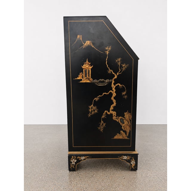 Black 1950’s Japanned Chinoiserie Escritoire by Maddox of New York For Sale - Image 8 of 9