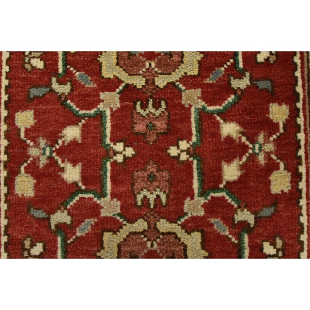 Red Heriz Runner 2’6” X 12′ Red Wool Traditional Hand-Knotted Oriental Rug For Sale - Image 8 of 13