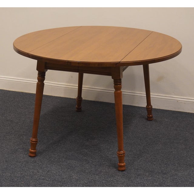 American Tell City Solid Hard Rock Maple Colonial Early American 48" Drop Leaf Dining Table F8162 For Sale - Image 3 of 12
