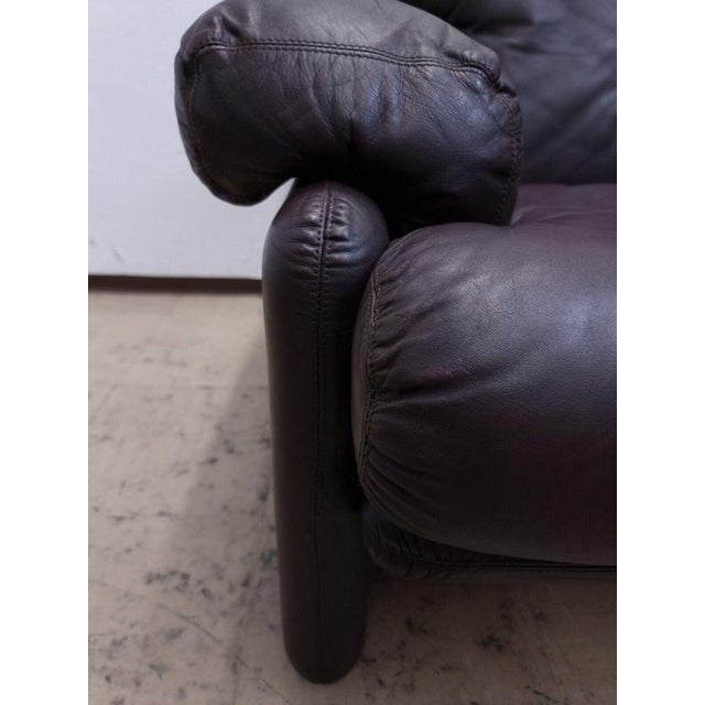 Animal Skin Vintage Leather Coronado Two-Seater Couch from B&B Italia For Sale - Image 7 of 13