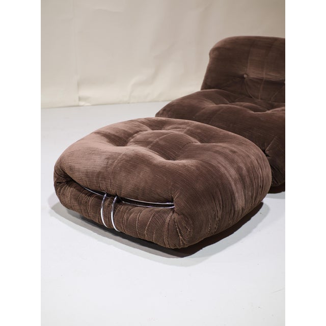 Set of Soriana Chair and Ottoman from Cassina, 1970s For Sale - Image 15 of 17