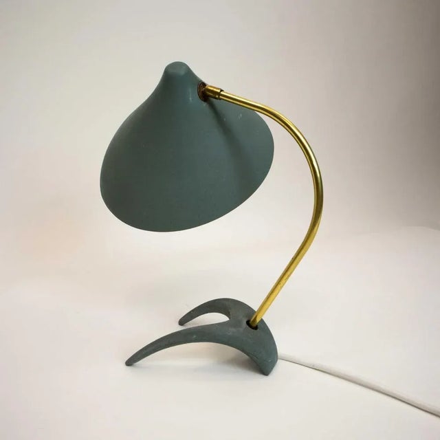 Mid-Century Blue-Gray Crows Base Table Lamp by Karl-Heinz Kinsky for Cosack, 1950s For Sale - Image 8 of 12