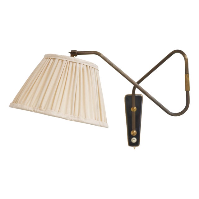Danish Articulating Brass Wall Light by Teknika, Denmark, 1950s For Sale