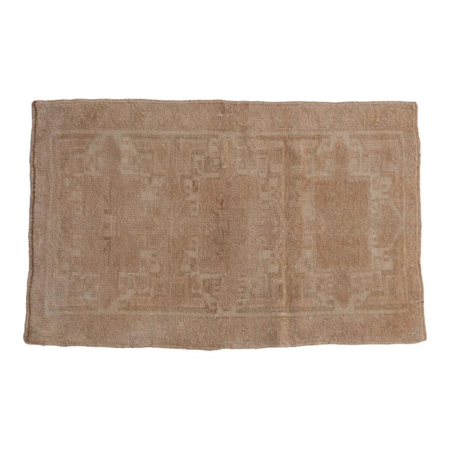 Vintage Distressed Oushak Rug Mat - 1'8" X 2'7" For Sale