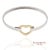 Silver 18k(750) Yellow Gold and Tiffany & Co 925 Sterling Silver Heart Bangle Bracelet For Sale - Image 8 of 13