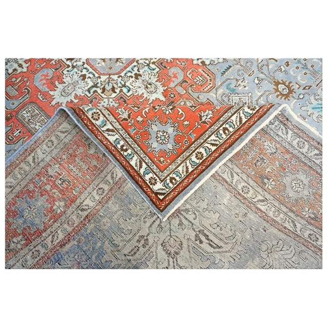 Antique Persian Tabriz Wool 10x13 Grey & Orange Handmade Area Rug #9901239 For Sale In Houston - Image 6 of 7
