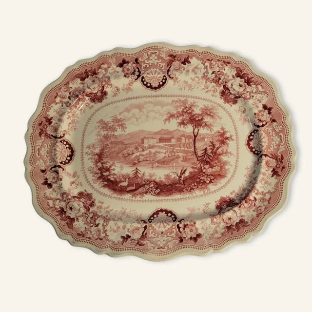 Late 19th Century Adams Staffordshire Pink Transferware Platter of West Point. Circa 1850 For Sale - Image 5 of 5