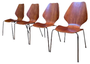 Chairs by Herbert Hirche for Jofy Stalmobler, Denmark, 1950s, Set of 4