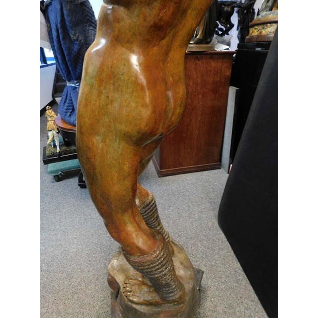 Renzo "Awake" Bronze Sculpture Hand Signed Artwork 58h X 26w X 16d For Sale - Image 16 of 17