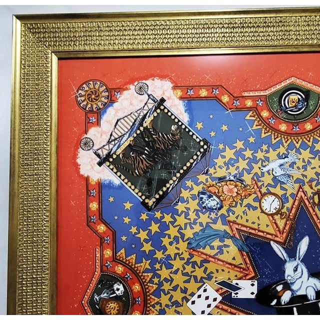 Framed Vintage Hermès "La Magie" Silk Scarf by Claudia Stuhlhofer-Mayr 1999 For Sale - Image 9 of 14