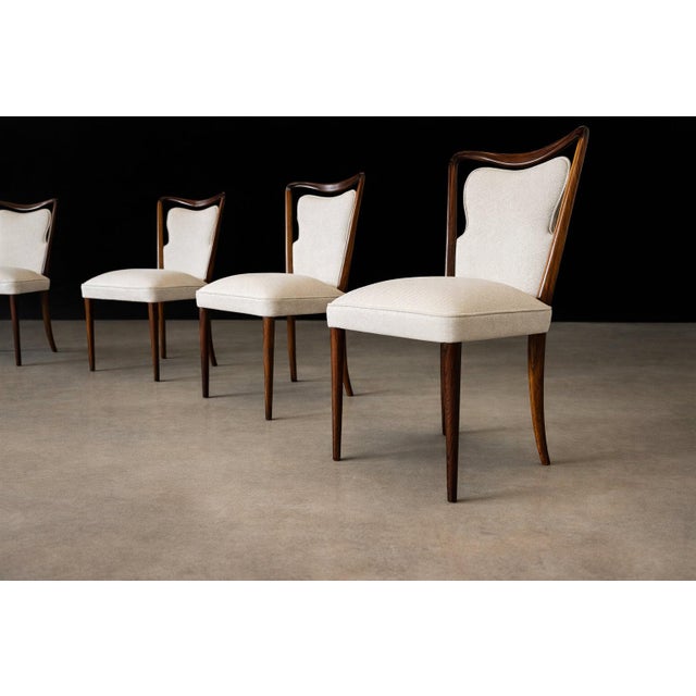 Set of Eight Dining Chairs in Solid Rosewood & Upholstered Fabric by Giuseppe Scapinelli, Brazilian Modern, 1950s For Sale - Image 9 of 15