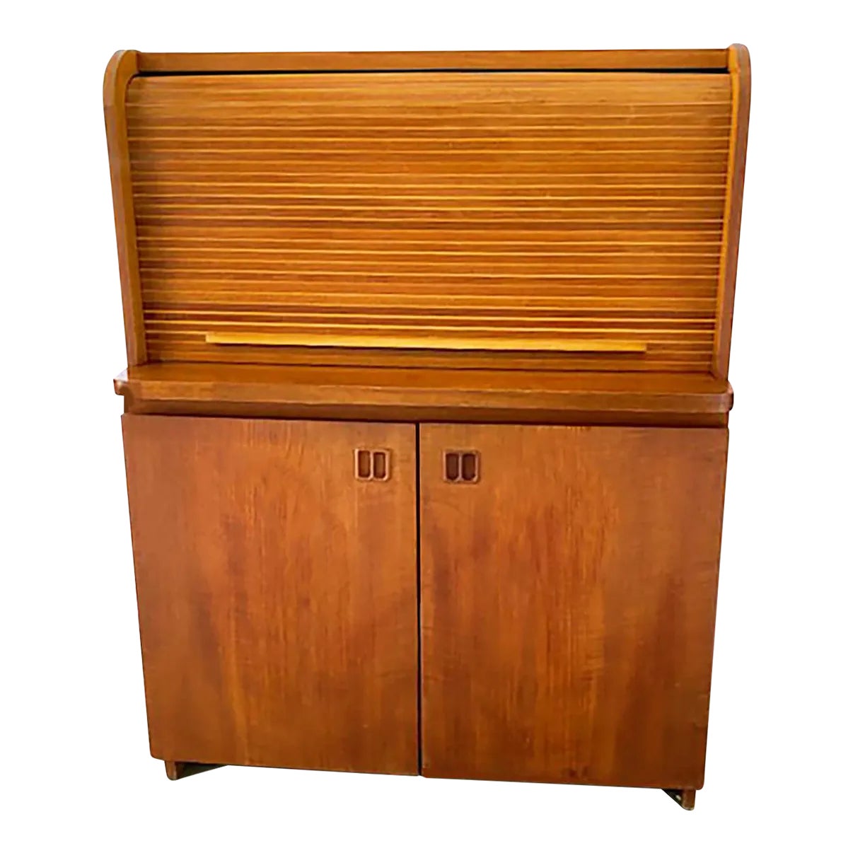Swedish Mid Century Modern Teak RollTop Desk by Egon Ostergaard Chairish