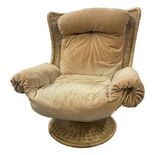 Gerard Van Den Berg for Montis Post Modern Wicker Swivel Chair For Sale