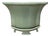 Green Ceramic Planter with Footed Tray For Sale