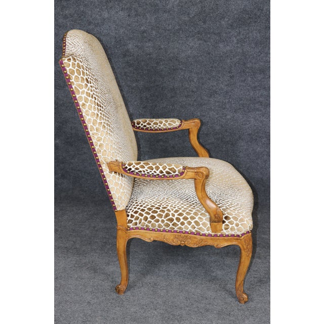 Mid 20th Century Louis XV Style Cheetah Print Upholstered Arm Chair For Sale - Image 5 of 11