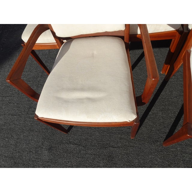 Set of Eight Vintage Mid Century Modern Brown Saltman Walnut Dining Room Chairs For Sale - Image 10 of 12