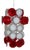 Red & White Chandelier from Vistosi, 1960 For Sale