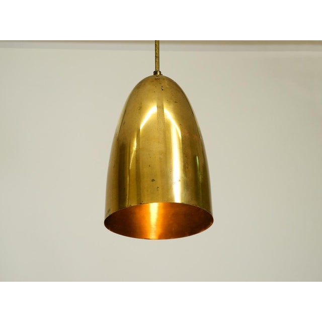 Mid-Century Modern Mid-Century Modern Brass Height-Adjustable Pendant Lamp, 1950s For Sale - Image 3 of 18