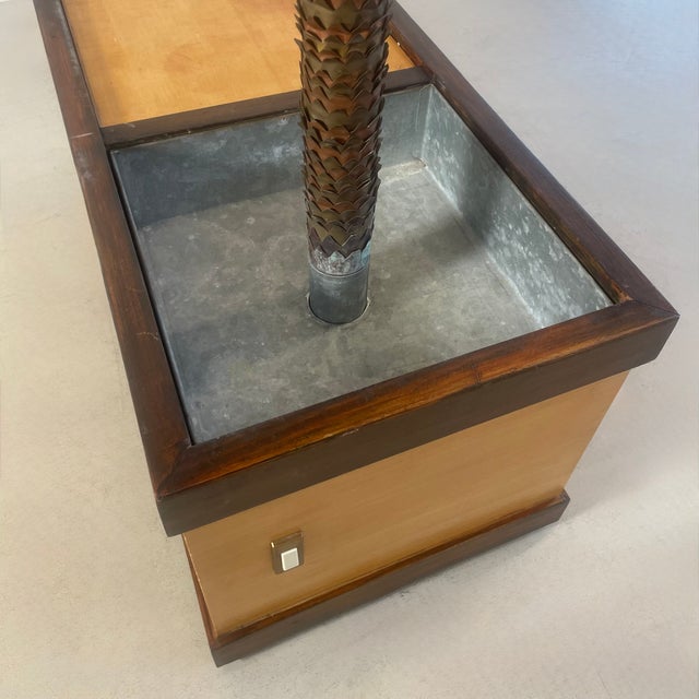 Brown Vintage Italian Brass Palm Tree Lamp by Sergio Buzzi, 1960s For Sale - Image 8 of 10