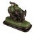 Antique Cast Bronze Elephant Hunt Scene With Lion Antonio Amorgasti Belgium 1925 For Sale - Image 9 of 15