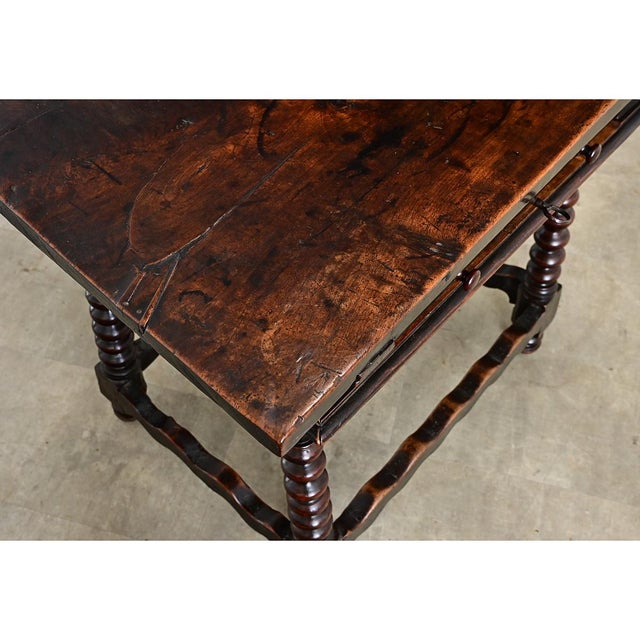 Brown Spanish 18th Century Solid Carved Chestnut Table For Sale - Image 8 of 12