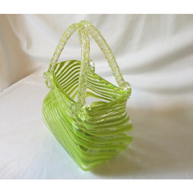 Vintage Hand Blown Murano Style Purse Vase For Sale - Image 10 of 12
