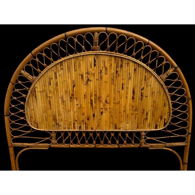 1960s Vintage Italian Rattan Headboard, 1960 For Sale - Image 5 of 11