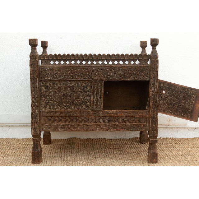 Antique Finely Carved Swat Valley Chest Cabinet For Sale - Image 11 of 15