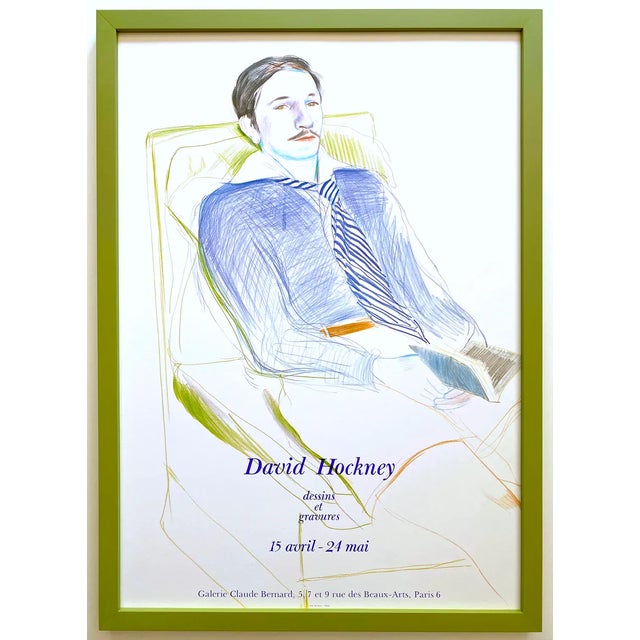 David Hockney Vintage 1975 Lithograph Print Framed Paris Exhibition Poster " Jacques De Bascher De Beaumarchais " 1973 For Sale - Image 13 of 13