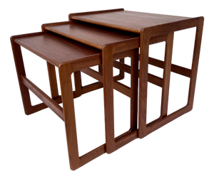Nesting Tables in Teak by Arne Hovmand-Olsen for Mogens Kold, Denmark, 1960s, Set of 3