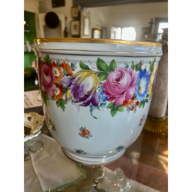 Late 19th Century Large 19th Century Porcelain Dresden Cache Pot For Sale - Image 5 of 13