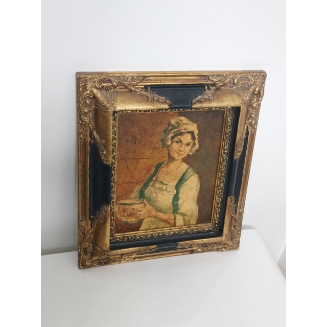 Beautiful framed oil on canvas. michel capron (1926 - 2017). oil on canvas signed m. Capron – young woman with a bowl –...