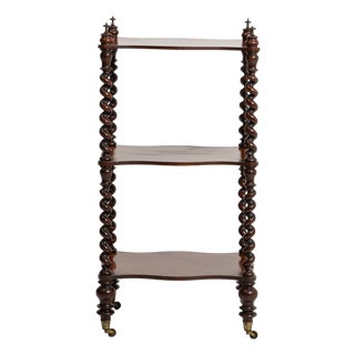 19th Century Victorian Three-Tier Wooden Etagere Shelf For Sale