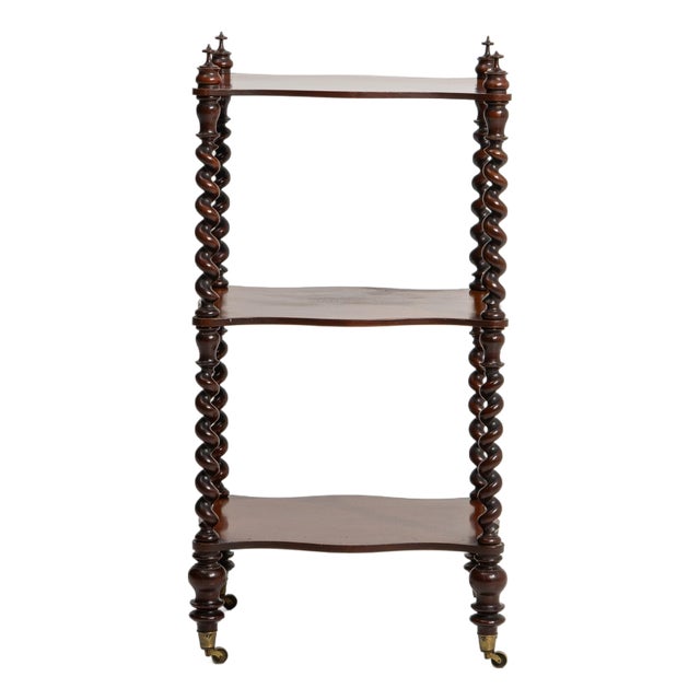 19th Century Victorian Three-Tier Wooden Etagere Shelf For Sale