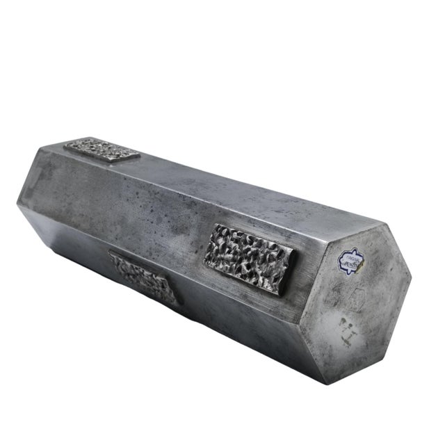 1960s Handcrafted Pewter Vases, Italy, 1960s, Set of 2 For Sale - Image 5 of 12