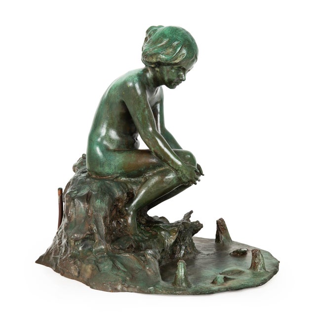 Roman Bronze Works American Bronze Sculpture Fountain “Undine” (1914) by Edward Berge For Sale - Image 4 of 18