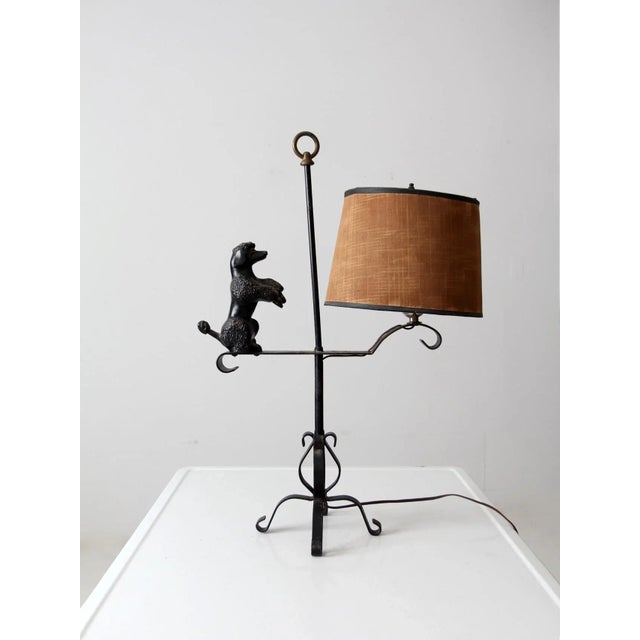 Metal Vintage Wrought Iron Poodle Lamp For Sale - Image 7 of 13
