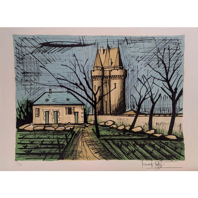 Bernard Buffet, Saint-Servan, The Solidor Tower, 1985, Lithograph For Sale